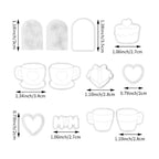 Mother’s Day Polymer Clay Cutters & Stamps Set - 12pcs Sharp & Durable Tea Cup, Cake, Heart, MOM & Silhouette Shapes for DIY Earring Jewelry Making, Soft Clay Crafts & Holiday Supplies - color: 2M color