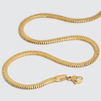 Dremmy Studios Dainty Gold Choker Necklace for Women 14K Gold Plated Coin Disc Figaro Layered Beaded Flat Mariner Sideways Cross Wishbone Link Clavicle Necklaces - style: 3.0mm Snake Chain