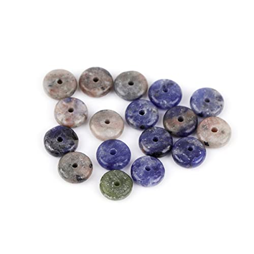 JOE FOREMAN 2x6mm Natural Blue Sodalite Jasper Stone Heishi Disc Rondelle Spacer Beads for Jewelry Making Full 15" Strand Energy Stone Healing Power Crystal - color: Blue Sodalite Jasper 2