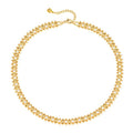 MTMY Beaded Necklaces for Women 14K Gold Plated Dainty Colorful Green/Rose Beaded Pearl Choker Necklace Delicate Boho Choker Necklace Jewelry Gift - style: Pearl beads