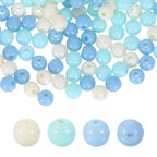 HARFINGTON 200pcs Cream Blue Acrylic Round Beads 6mm Dia 1.9mm Hole Plastic Resin Smooth Balls Loose Bead for Jewelry Making Bracelets Necklace Earrings DIY - color: Cream Blue, size: 6mm