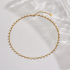Gold Chain Necklace for Women 18K Gold Plated Dainty Star Cross Heart Cuabn Choker Chains Stainless Steel Trendy Jewelry Christmas Gifts - color: Cuban Ball Drop