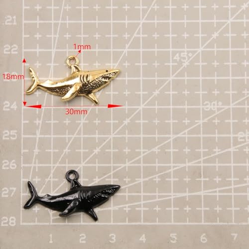 30PCS 18 * 30mm 2.2g Shark Charms Marine Animals Pendant Metal Alloy DIY Necklace Bracelet Earrings Marking DIY gifts for ladies and mothers