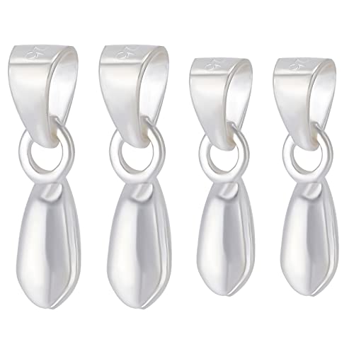 Beebeecraft 6Pcs 2 Sizes Pinch Bails Clasp 925 Sterling Silver Ice Pick Pinch Bails Dangle Charms Pendant Connector for Necklace Jewelry Making - color: Silver#5