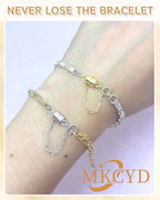 MKCYD 8Pcs Magnetic Bracelet Clasps and Closures with Safety Chain Never Fall Gold and Silver Bracelet Extender Converter Magnetic Clasps for Women - color: 8Pcs | Gold & Silver