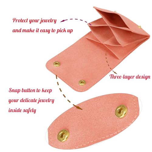 3pcs Small Jewelry Bags Butto Pouches Organizer Cases Gift Bags for Jewelry, 3"x3", Pink - color: Pink