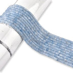 300pcs Natural Blue Aquamarine Heishi Spacer Beads 2x4mm Genuine Real Disc Stone Beading DIY Charm Smooth Loose Gemstone Beads for Jewelry Making Bracelets Necklaces Earrings Crafts - color: Blue Aquamarine