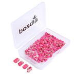 Beadia Rose Red Imperial Jasper Stone Tila Beads 5x2mm Rectangle 2-Hole Spacer Beads for DIY Bracelet Earring Making 15"/Strand - color: Imperial Jasper Rose Red, size: 5x2mm