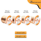 12GA Copper Wire for Jewelry Making, Dead Soft 1 LB Spool (2.0MM, 55Ft) Jewelry Wire for Beading, Electroculture Gardening - size: 12GA