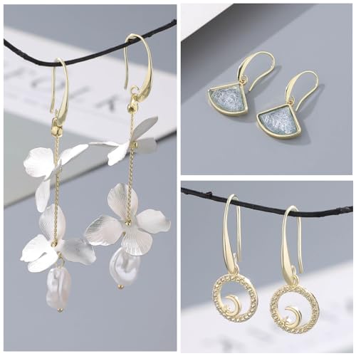 14K Gold and Silver Plated Earring Hooks, 230PCS Earring Findings for Jewelry Making Hypoallergenic Earring Making Kit for DIY Bulk Pack - color: Silver and 14K Gold-Big Earing Hooks