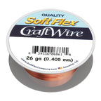Soft Flex 26 Gauge Craft Wire - 27 Meters - Jewelry Wire with Tarnish Resistant Silver Plating - style: Bare Copper