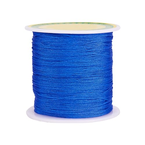 150 Yards 0.5mm Braided Nylon Crafting Thread Chinese Knotting Beading String Macrame Cord Rope for Necklace Bracelet Jewelry Craft Making, Blue - color: Blue, size: 0.5mm