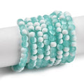KISSITTY 50pcs Matte Beads Gradient Color Glass Frosted Crystal 6mm Rondelle Turquoise Color Center Drilled Loose Craft Beads for Jewelry Making Earring Bracelet Necklace DIY Crafts - color: Turquoise