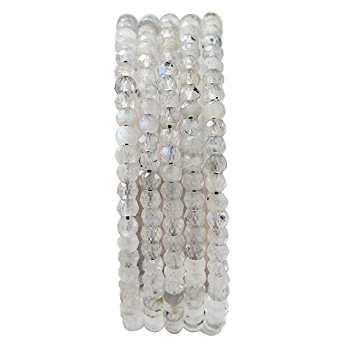 BEADIA Natural Spectrolite Beads 4x2mm 120pcs Faceted Rondelle Loose Semi Gemstone Beads for Jewelry Making Design - color: Spectrolite
