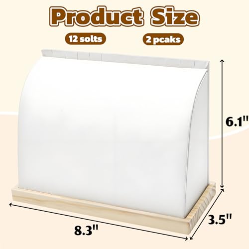 2 Pack Cambered Necklace Display Stand, Soft Leather Necklace Bracelet Organizer Rack for Selling, White Tabletop Jewelry Display Storage Holder for Necklaces, Pendant, Mother's Day