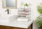 Vtopmart 12.1''W Clear Stackable Storage Drawers,3 Pack Acrylic Plastic Organizers Bins for Makeup Palettes, Cosmetics, and Beauty Supplies,Ideal for Vanity, Bathroom,Cabinet,Desk Organization - style: 3pack Wide