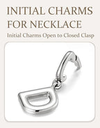 OVRUNS Initial Charm for Women,Letter Bracelet Necklace Charms Alphabet Pendant Charms With Clasp - color: Silver, style: Letter D