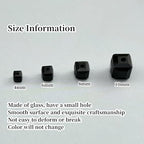 100pcs 6mm Crystal Glass Cube Beads Square Glass Beads Crystal Spacer Beads for Bracelets Necklace Earring DIY Jewelry Making Craft(Black) - color: Black, size: 6mm