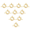 PH PandaHall 10pcs Real Gold Plated Metal Spring Ring Clasps Big Round Close Ring Clasp Findings for DIY Necklaces Anklets Jewelry Making 17mm Diameter - color: Gold/10pcs, size: 17mm