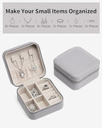 VLANDO Travel Jewelry Box, Small Jewelry Travel Organizer Case for Girls Women - Grey - color: I.Grey
