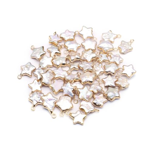 5 Pcs Natural Pearl Pendants Irregular Freshwater Pearl Pendant Charms for Jewelry Making Necklace Bracelet DIY Gift - color: star