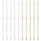 Beebeecraft 20Pcs 2 Colors Teardrop Chain Extender, 18K Gold & Sterling Silver Plated Bracelet Extender Chains Charm Extension Curb Chains Tails for Jewelry Making Necklaces DIY Crafts Supplies - color: Gold & Silver-teardrop