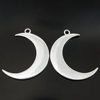 Julie Wang 16 Pieces Silver Color Moon Crescent Pendant Charms for Necklace Jewelry Making 44x31mm