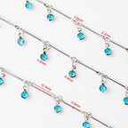 YOUBEIYEE Blue Glass Bead Chains for Jewelry Making, Dangle Crystal Silver Necklace Anklet DIY Chains Bulk with Open Jump Rings and Lobster Clasps - color: Blue Rhinestone
