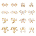 FASHEWELRY Golden Bow Connector Charms Bulk, Christmas Bowknot Link Charms, Infinity Links Geometric Hollow Bezel Pendants for Earring Bracelet Necklace Keychains Jewelry Making - color: 18K Gold Plated-Bowknot
