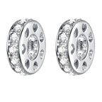 925 Sterling Silver Spacer Charm Bead with Clear CZ for Pandora Charms Bracelets - color: 2Pcs White Crystal Heart