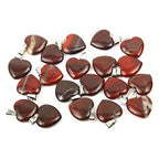 LE SKY 20 Pcs natural stone pendants heart shape healing stone charms for jewelry making - color: rainbow stone