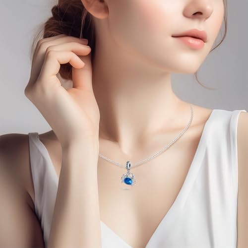 925 sterling silver bracelet necklace pendant, women's jewelry gift, dream catcher net bead pendant, suitable for original bracelets, parties, birthday jewelry gifts - color: PAC020
