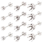 SUNNYCLUE 1 Box 90Pcs Prong Earring Setting 304 Stainless Steel Earring Posts Prong Earring Blanks Beads Rhinestone Claw Earring Component for Jewelry Making Women Adults DIY Stud Earrings Crafts - color: 45pairs 304 Stainless Steel Prong Earring Setting