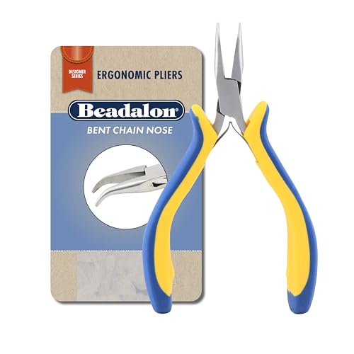 Beadalon Ergo Bent Nose Pliers – Jewelry Tools for Wire Wrapping, Jump Rings & Necklace Repair, 5.25 in - style: Bent Nose Pliers