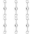 925 Silver Double Lobster Magnetic Necklace Clasps, Magnetic Necklace Clasps and Closures, Double Lobster Clasp Magnetic Jewelry Clasps for Necklaces (6pcs Silver) - color: 6pcs silver