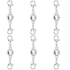 925 Silver Double Lobster Magnetic Necklace Clasps, Magnetic Necklace Clasps and Closures, Double Lobster Clasp Magnetic Jewelry Clasps for Necklaces (6pcs Silver) - color: 6pcs silver