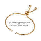 DanLingJewelry 10pcs 304 Stainless Steel Adjustable Slider Bracelet Slider Extender Chains Friendship Bracelets for Jewelry Making DIY 8 Inches(215mm) G - color: StyleⅪ-10 pcs-Golden