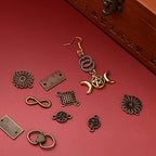 BronaGrand Connector Charms, 100g Craft Supplies, Antique Bronze, Heart, Cross, Flower, Ruler Shapes, Jewelry Making - color: Antique Bronze