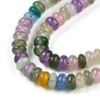 1 Strand Natural White Jade Rondelle Beads Strands Dyed Gemstone Beads Spacers for Jewelry Making Bracelets Necklace DIY Crafts 4.5x2.5~3mm 14.5" About 142~148pcs/strand Mixed Color - color: Mixed Color