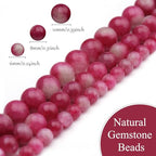 Natural Stone Beads Watermelon Tourmaline 8mm Polished Round Smooth Gemstone Beads for Jewelry Making Supplies 15 Inch(45 Beads) - color: Watermelon Tourmaline 8mm-45pcs