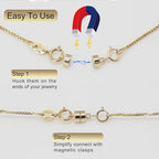 14K Solid Gold Magnetic Clasps and Closures for Necklaces 585 Bracelets Anklets Magnets Chain Converter Clasp Extra Strong