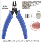 The Beadsmith Crimping Set – Crimping Pliers, 5 Inches Long (127mm) – And 100 Pieces 2x2mm Crimp Tubes – Create Smooth, Rounded Crimps Every Time, No Sharp Edges – Tool for Jewelry Making - style: Crimping Plier w/ 100 Crimp Tubes