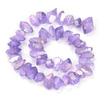 Adabele 30 Inch Natural Raw Healing Crystal Quartz Nugget Drilled Gemstone Loose Beads Violet Tanzanite AB Titanium Coated Chakra Gem Stone Spacer for Jewelry Craft Making GA-B9 - color: Violet Tanzanite Ab, size: 30 Inch/2 Strands