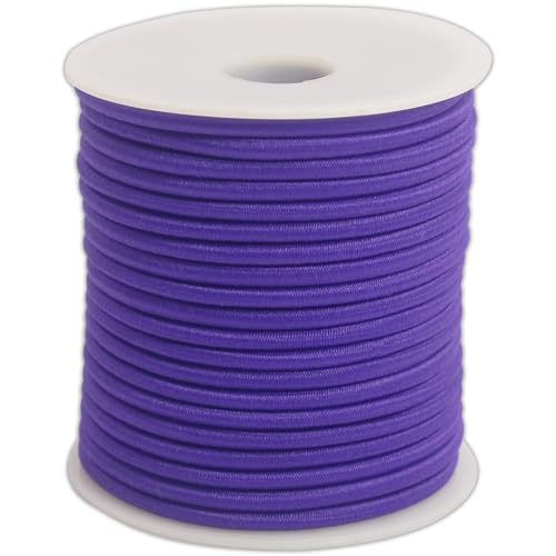 1/8 inch Elastic Cord String for Sewing 55ft 3mm Purple Round Elastic Rope Cord for Hair Ties Thin Elastic Strap Stretchy Thread for Clothes-Keychain-DIY Crafts & Project Supplies(ZH193)