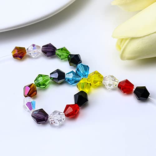 Dowarm 100PCS 8MM Crystal Bicone Beads for Crafts, Jewelry Making, DIY Bracelet, Necklace, Dolls, Wine Charms, Wind Chimes, Suncatchers, Bulk Faceted Loose Glass Beads, Hyacinth - color: 10-Hyacinth, size: 8MM
