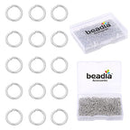 BEADIA Platinum Plated Jump Rings Non Tarnish 4mm 900pcs for Jewelry Making Findings - color: Platinum, size: 0.5x4mm