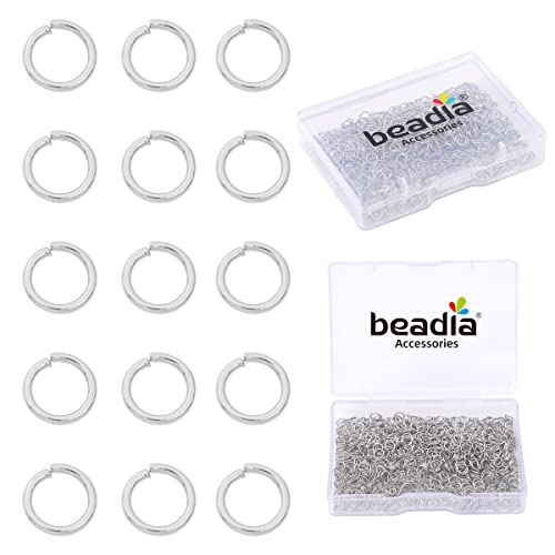 BEADIA Platinum Plated Jump Rings Non Tarnish 4mm 900pcs for Jewelry Making Findings - color: Platinum, size: 0.5x4mm