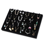 Lemecima 2pcs 24 Grids Stackable Jewelry Tray Organizer with Removable Dividers, Velvet Jewelry Display Tray for Earrings Necklaces Bracelet Rings Display Showcase - Black