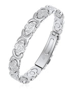 Magnetic Bracelets for Women, 99.99% Pure Copper Bracelet, 3800 Gauss, Adjustable Sizing, Women's Bracelets With Built-in Magnets, Gift Packaging, Fashion Jewelry Gift. - color: Silver