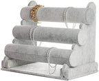 Removable Jewelry Stand Bracelet, Necklace, and Watch Holder - color: B- Gray Velvet